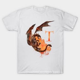 Drachen Buchstabe T T-Shirt